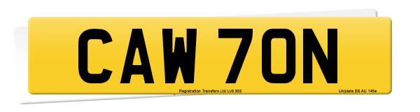 Registration number CAW 70N